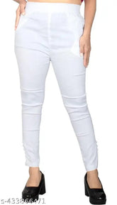 Solid cotton Laira cigar trousers 3-pack, elasticated waist for a perfect fit, Indian origin